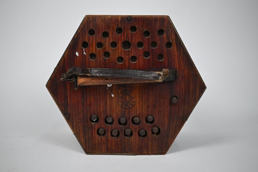 A Victorian stained wood hexagonal concertina - Image 2 of 7