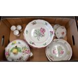 Luneville (France) faience floral-decorated dinner service