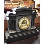 An Ansonia Clock Company, New York architectural slate mantel clock