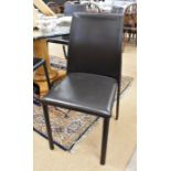 Frag, Italy, a set of six stitched brown leather dining side chairs