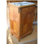 A French marble top kingwood pot cupboard