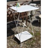 A vintage French collapsible tin wash stand / pot stand