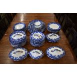 An extensive Doulton Burslem blue and white 'Melrose' dinner service