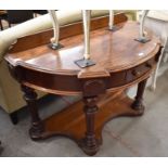 A Victorian mahogany demi lune console table