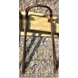 Ten weathered steel curved garden plant frames, approx 90 cm h x 42 cm w