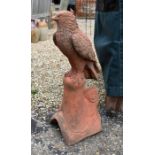 A reconstituted aged terracotta kestrel ridge tile