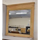 A Victorian pine and gesso framed stripped overmantel mirror