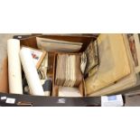A box of gallery-ready mixed mounted but unframed reproduction prints