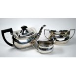 Silver three-piece tea service 1930