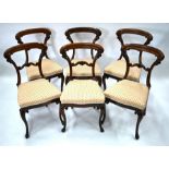 A set of six early Victorian rosewood side chairs (6)