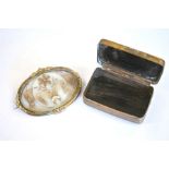 Victorian hairwork brooch and trinket box