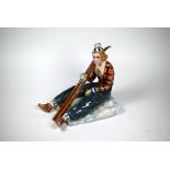 Nove (Venice) pottery figure of a lady skier