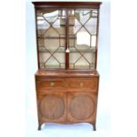 A George III mahogany secretaire bookcase