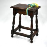 A 17th century style oak joint stool