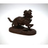 After Alphonse Arson (France 1822-1880), bronze figure of a playful spaniel