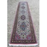 A fine contemporary hand-made Persian Qum runner