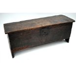 A 17th century oak six plank coffer