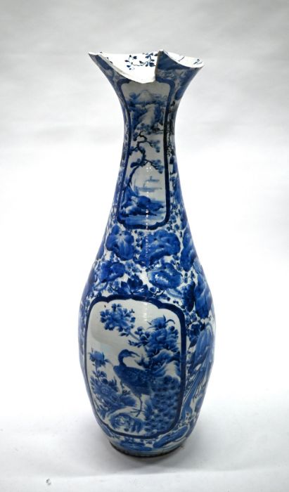 A large 19th century Japanese Arita blue and white floor vase