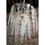 A vintage handmade glass icicle drop style electrolier