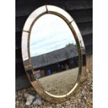 Venetian style oval wall mirror