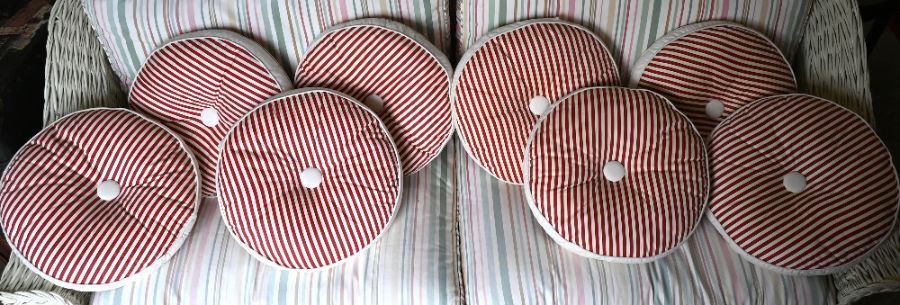 Red and white striped cushions
