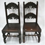 A companion pair of 17th century style chairs