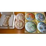 Four Chinese wall plates to/w three Bradford Exchange plates