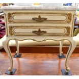 A French marble top bedside table