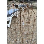 Trio of weathered steel ball head obelisks (3)