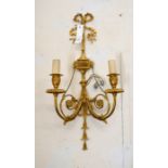 A pair twin-sconce girandoles and a four-sconce candelabrum