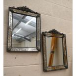 A pair of Venetian style wall mirrors