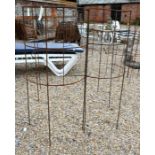 Pair of tall weathered steel curved garden frames (2)