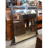 An Aesthetic Movement rectangular overmantel mirror