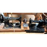 Three vintage sewing machines