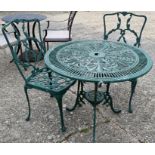 A Victorian style weathered alloy terrace set (3)