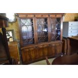 A Victorian style mahogany astragal glazed library bookcase