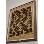A geometric abstract textile panel
