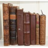 Four 18th century leather-bound volumes on history