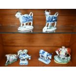 Collection of china cow items