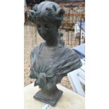 Bronzed classical female bust