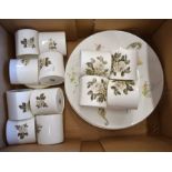 Crown Staffordshire plates and Royal Worcester coffee cans