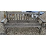 R.A Lister weathered slatted teak garden bench