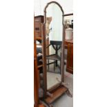 Regency style mahogany framed cheval mirror