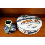 A boxed Moorcroft 'Woodside Farm' bowl and cover,