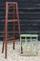 Vintage easel and painted wall shelf