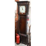 A 19th century oak thirty hour longcase clock