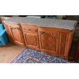 A large marble top salon sideboard