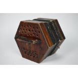 A Victorian stained wood hexagonal concertina