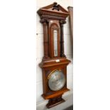 'Dring & Fage, Strand, London', carved walnut barometer