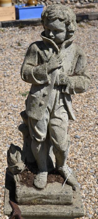 A reconstituted stone garden figure of 'Winter Boy' - Image 2 of 2